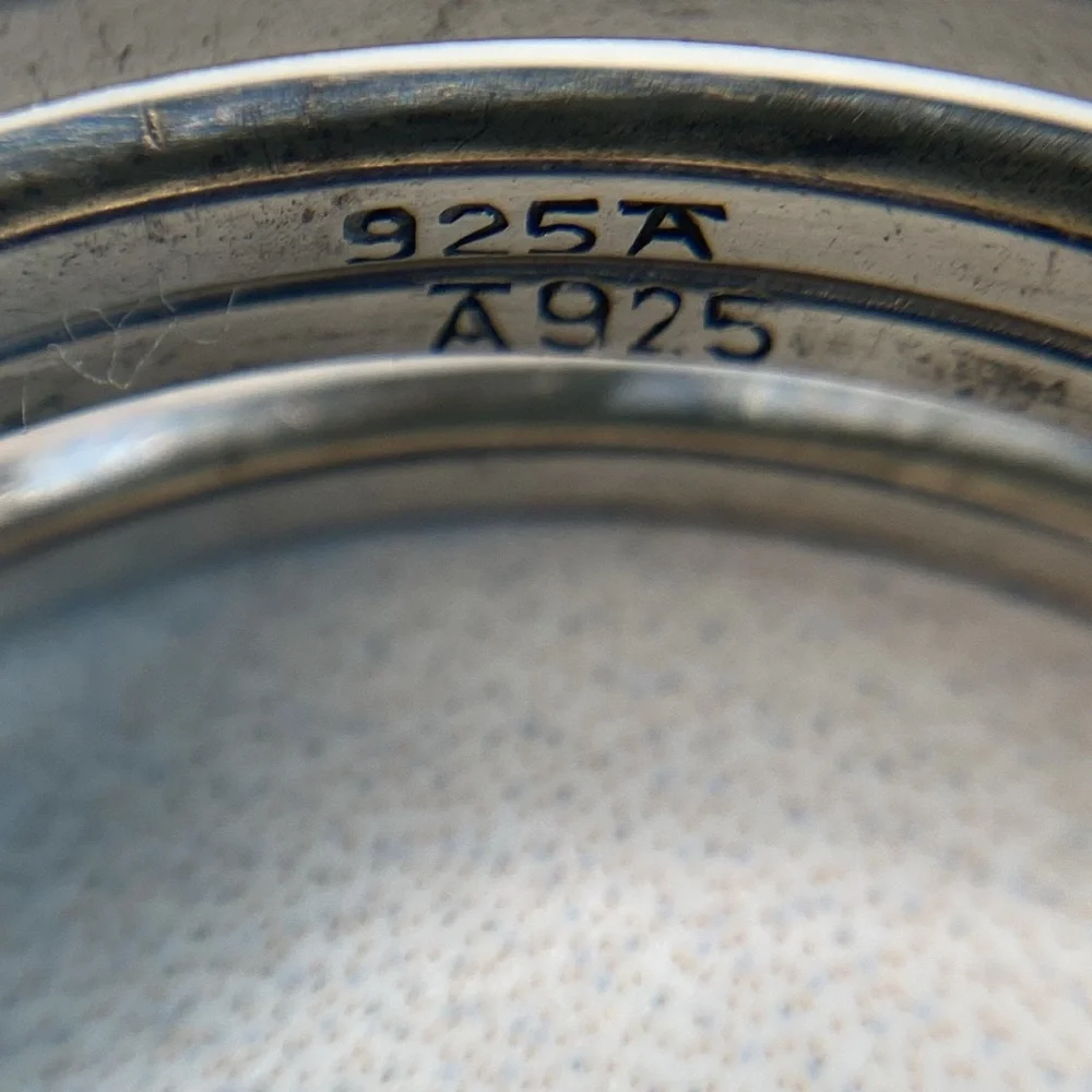 Slotted‎ sterling silver hoop earrings 925 - Picture 5 of 5